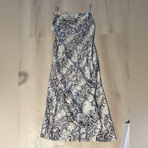 Elegant Snake Print Maxi Dress L